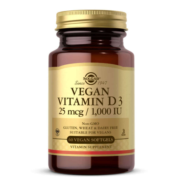 SOLGAR Vitamin D3 1000 Iu 60Vegan Softgels