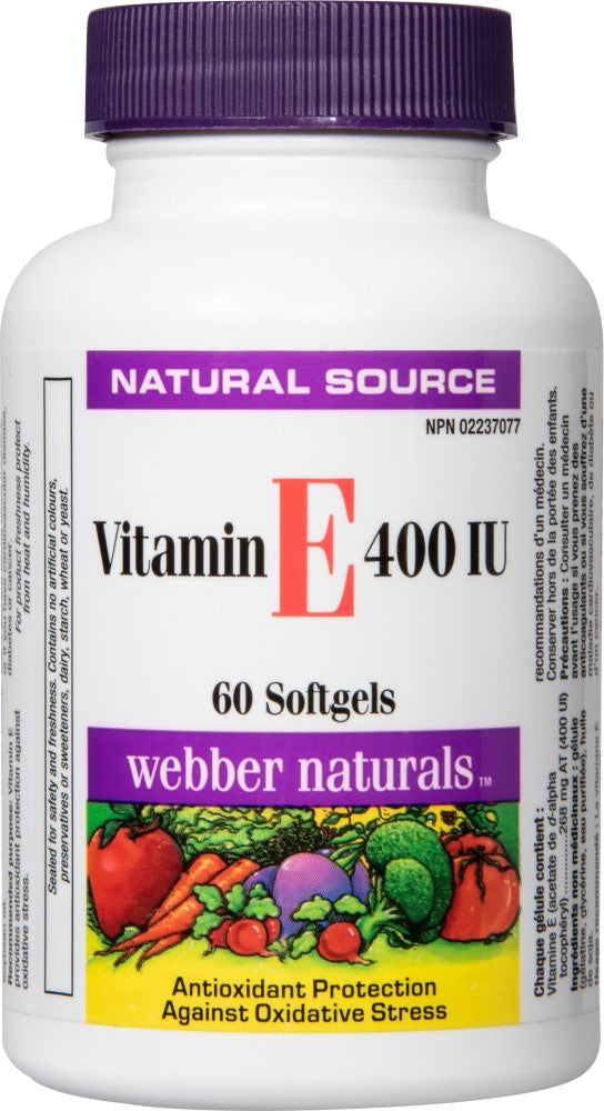 WEBBER NATURALS Vitamine E 400Iu - 60 Softgels