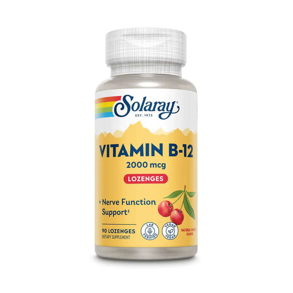 SOLARAY Vitamin B-12 2000mcg Sugar-Free, Natural Cherry Flavor