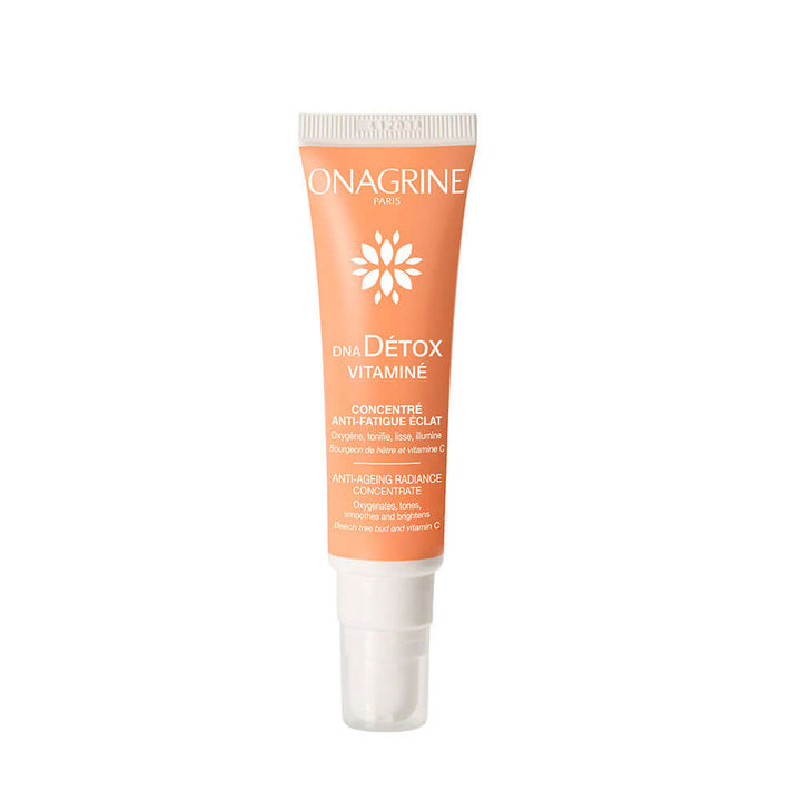 ONAGRINE Vitamin‚ concentr‚ Anti-Fatigue DNA detox eclat in 30ML tube for radiant and youthful skin.