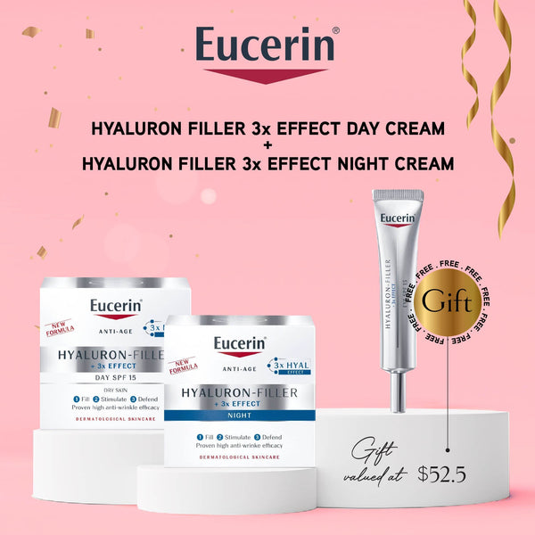 EUCERIN Hyaluron Filler 3X Effect Day Cream +  Hyaluron Filler 3X Effect Night Cream