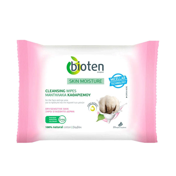 BIOTEN Skin Moisture Face Cleansing Wipes Dry/Sensitive Skin