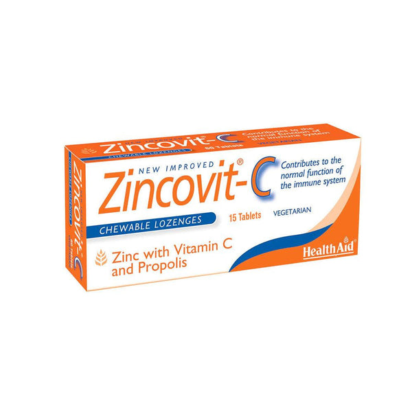 HEALTHAID Zincovit-C with Vitamin C Zinc and Propolis  15Chewable